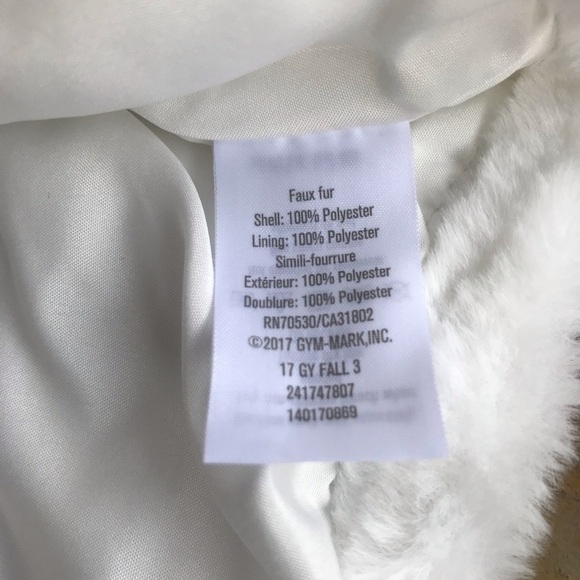 Gymboree winter white faux fur cropped shrug sweater top - Picture 3 of 7